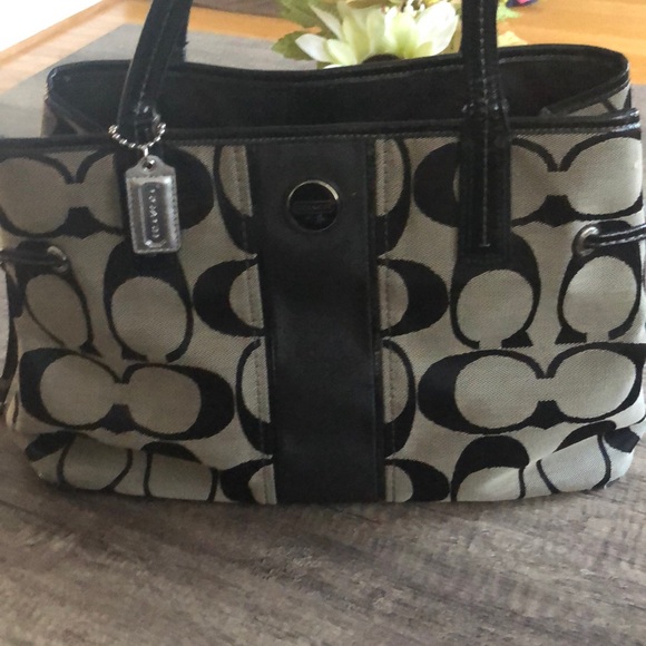 Coach Handbags - Black and Grey Coach Bag